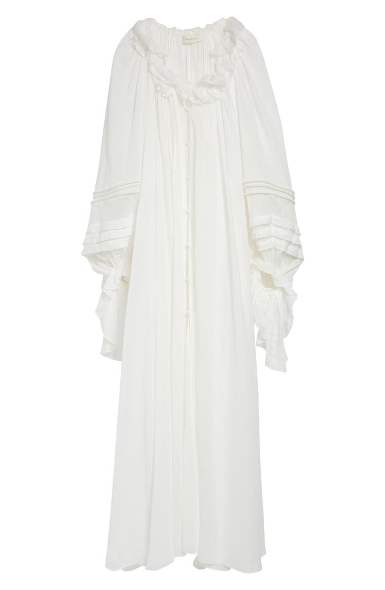 Zimmermann Rebellion Long Sleeve Corded Billow Ramie Maxi Dress, Alternate, color, Ivory