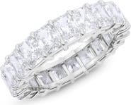 HauteCarat Radiant Cut Lab Created Diamond Eternity Ring
