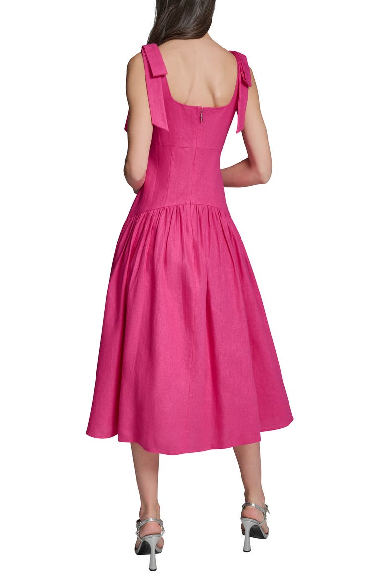 Sleeveless Linen Blend Midi Dress, Alternate, color, FUCHSIA