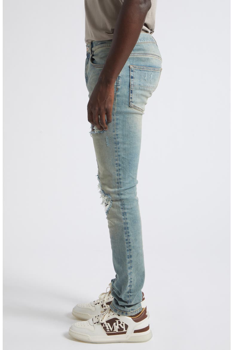 MX1 Flannel Patch Ripped Skinny Jeans, Alternate, color, MEDIUM INDIGO