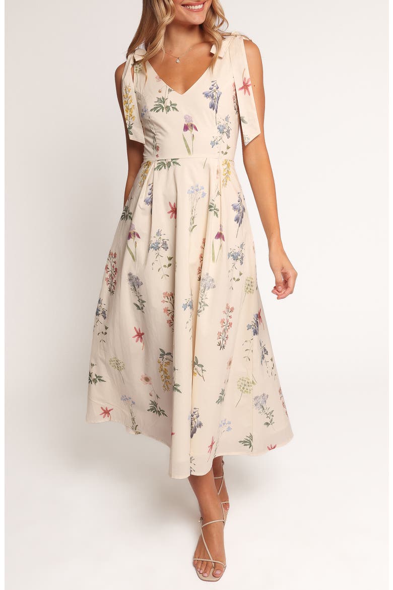 Galadriel Tie Shoulder Sundress, Main, color, CREAM