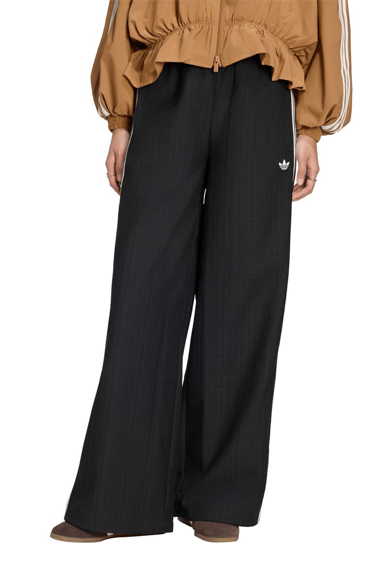 Loose Check Track Pants, Main, color, BLACK
