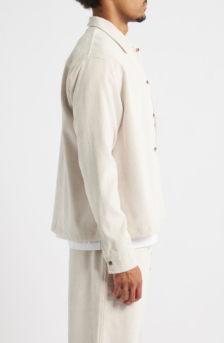 RIZORT Roger Rib Button-Up Shirt Jacket, Alternate, color, Cream