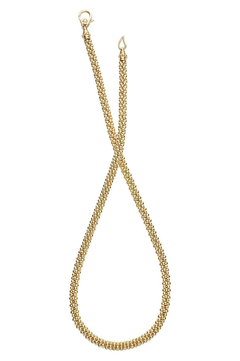Caviar Bead Rope Necklace, Alternate, color, YELLOW GOLD