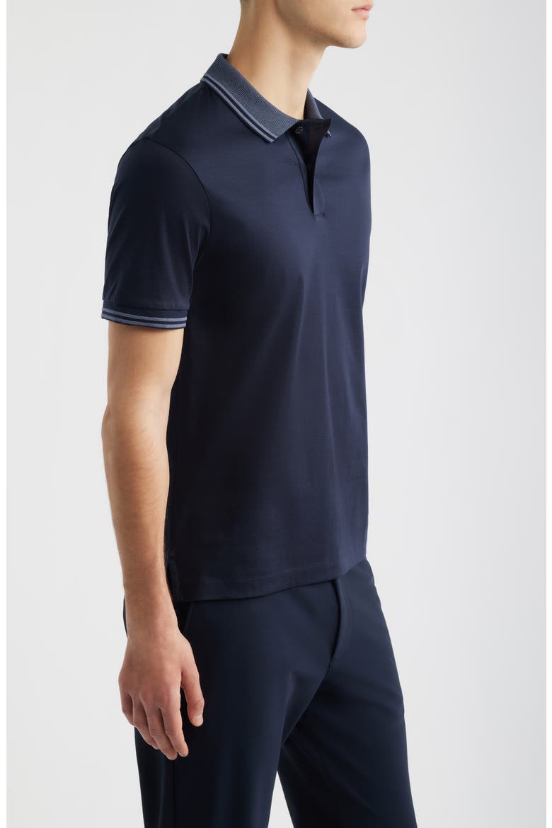 Phillipson Tipped Cotton Polo, Alternate, color, DARK BLUE