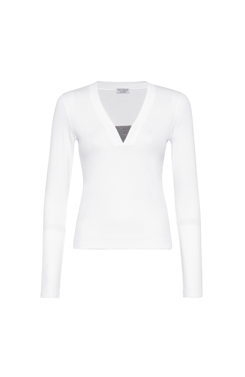 Brunello Cucinelli Ribbed Jersey T-shirt