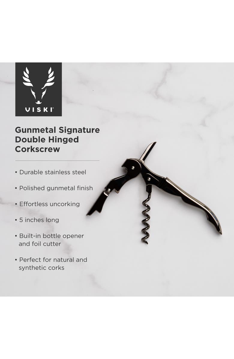 Viski Signature Double Hinged Corkscrew, Alternate, color, Warren