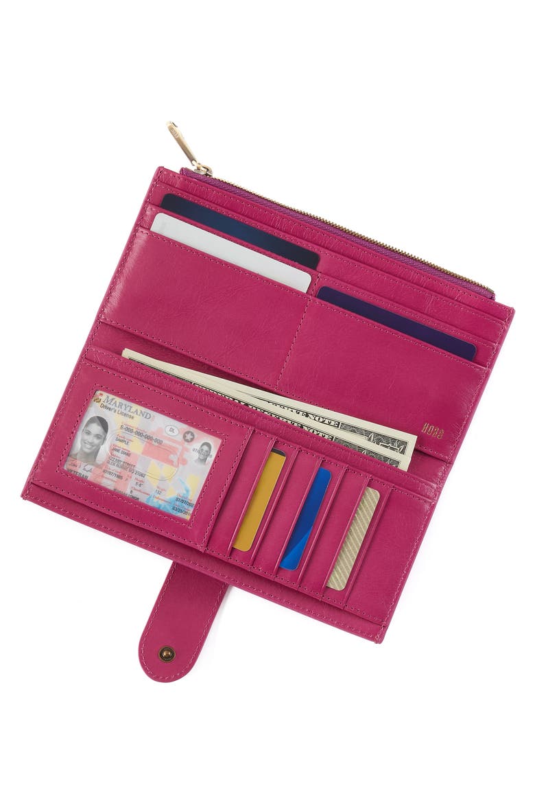 Dunn Leather Continental Wallet, Alternate, color, CACTUS FLOWER
