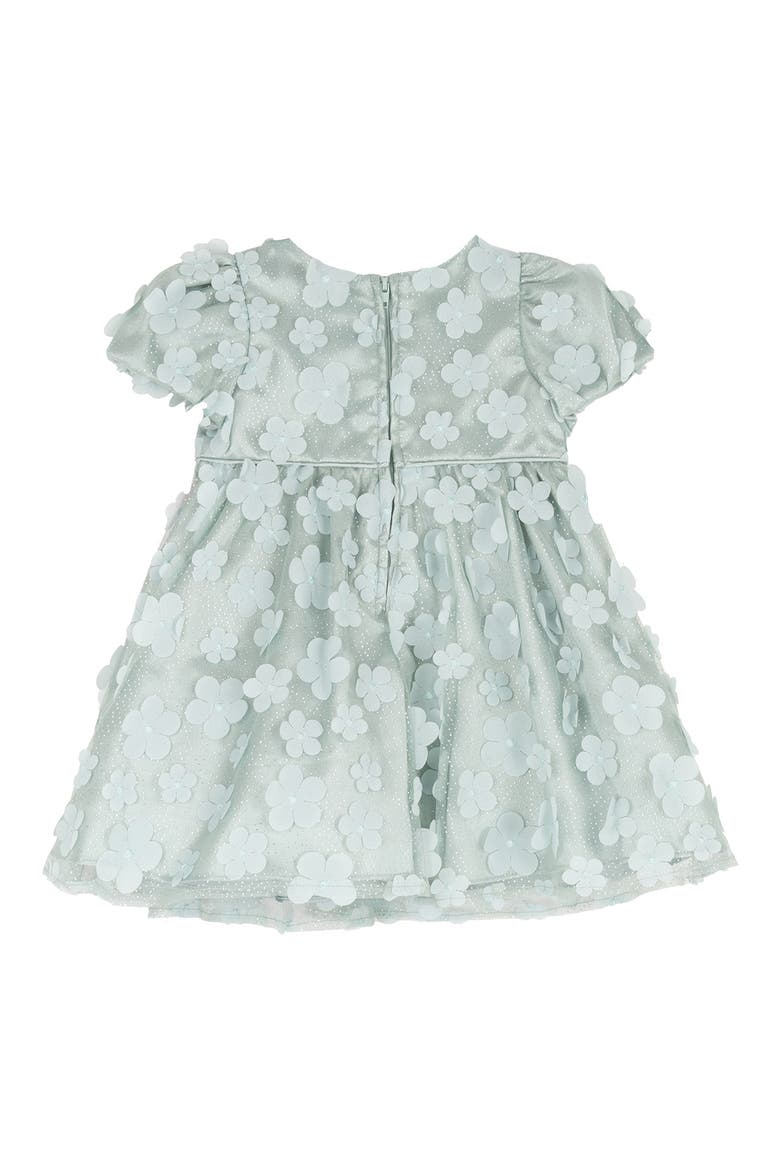 3D Flower Mesh Party Dress & Bloomers, Alternate, color, SAGE