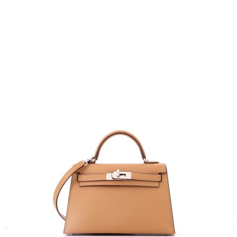 Kelly Mini II Bag Brown Epsom with Palladium Hardware 20