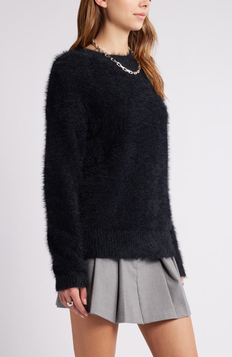 Open Edit Boyfriend Sweater, Alternate, color, Black