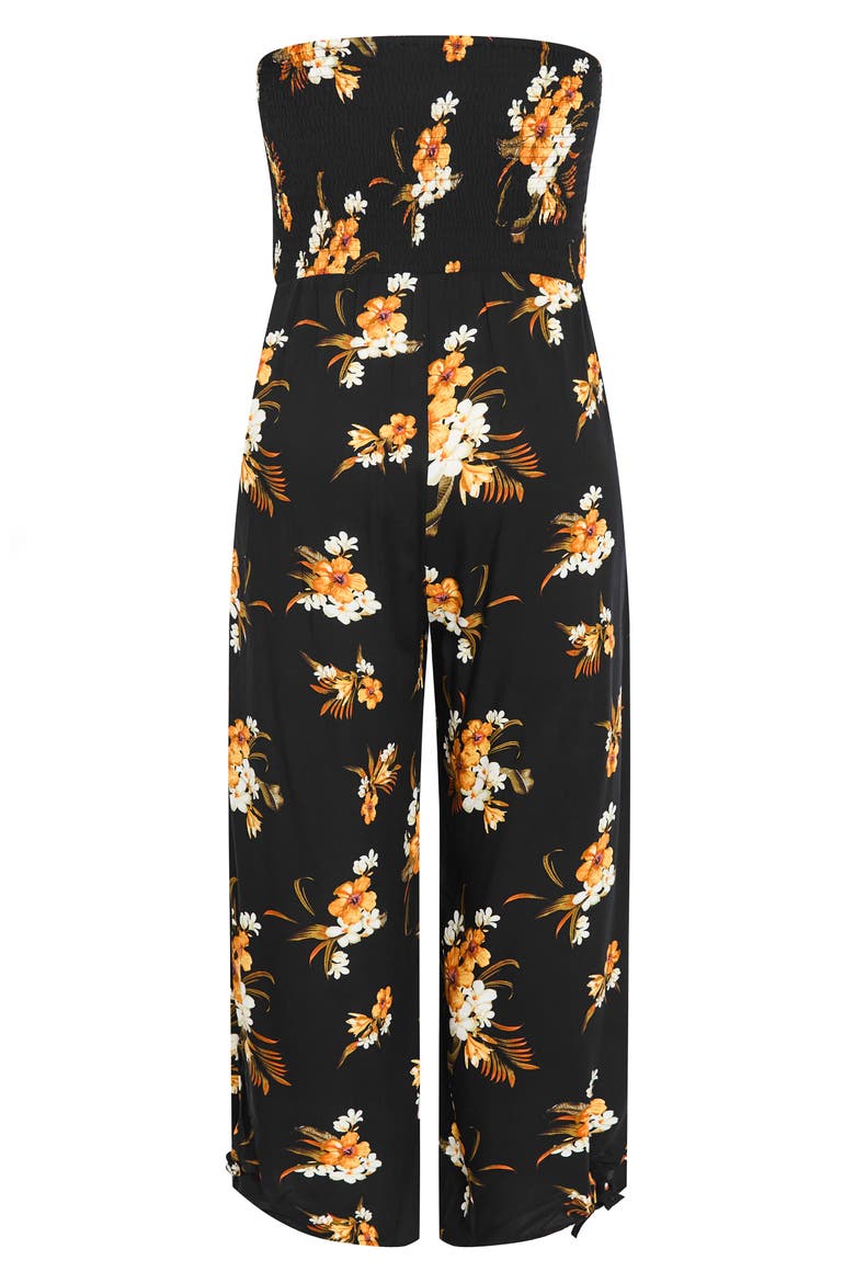 Aruba Floral Strapless Jumpsuit, Alternate, color, BLACK PRINT