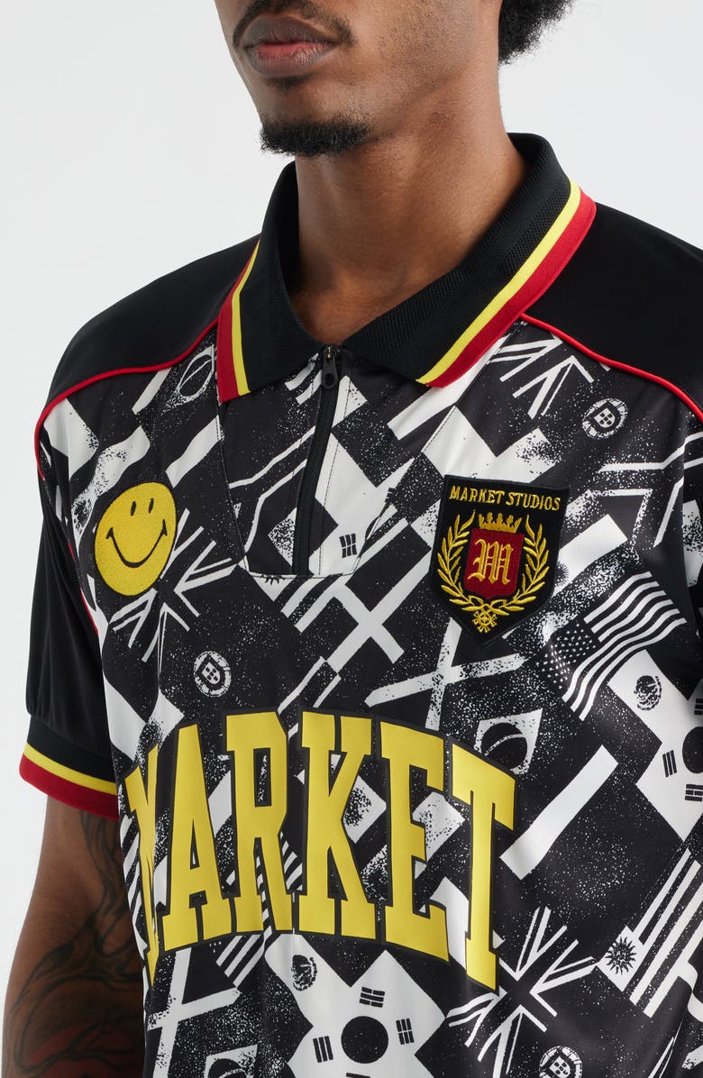 MARKET Flag Soccer Jersey, Alternate, color, Black/ White
