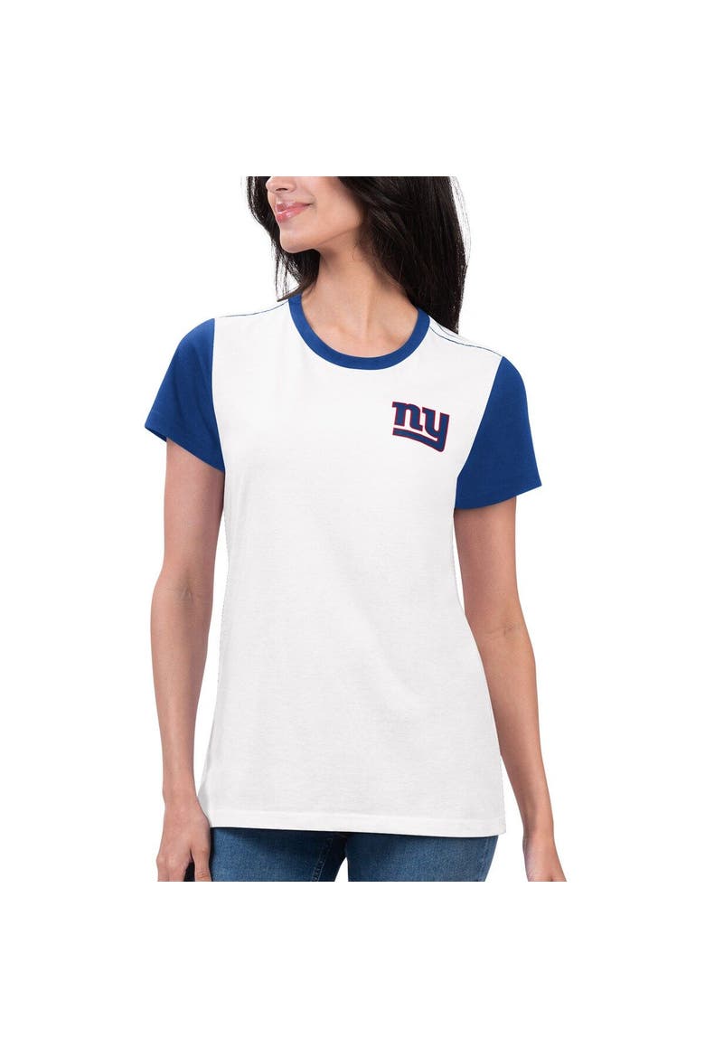 Women's G-III 4Her by Carl Banks White/Royal New York Giants Fashion Illustration T-Shirt, Main, color, White