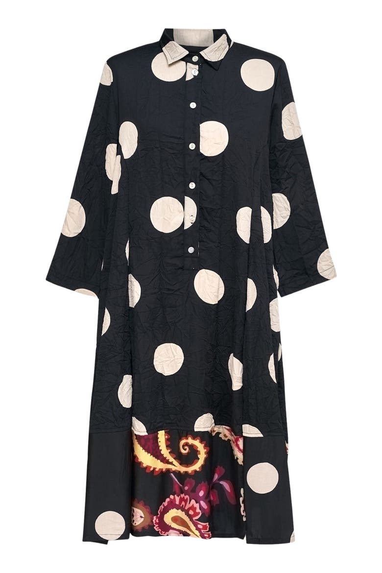 Polka dots mixed print shirt dress, Alternate, color, Black Paisley Print