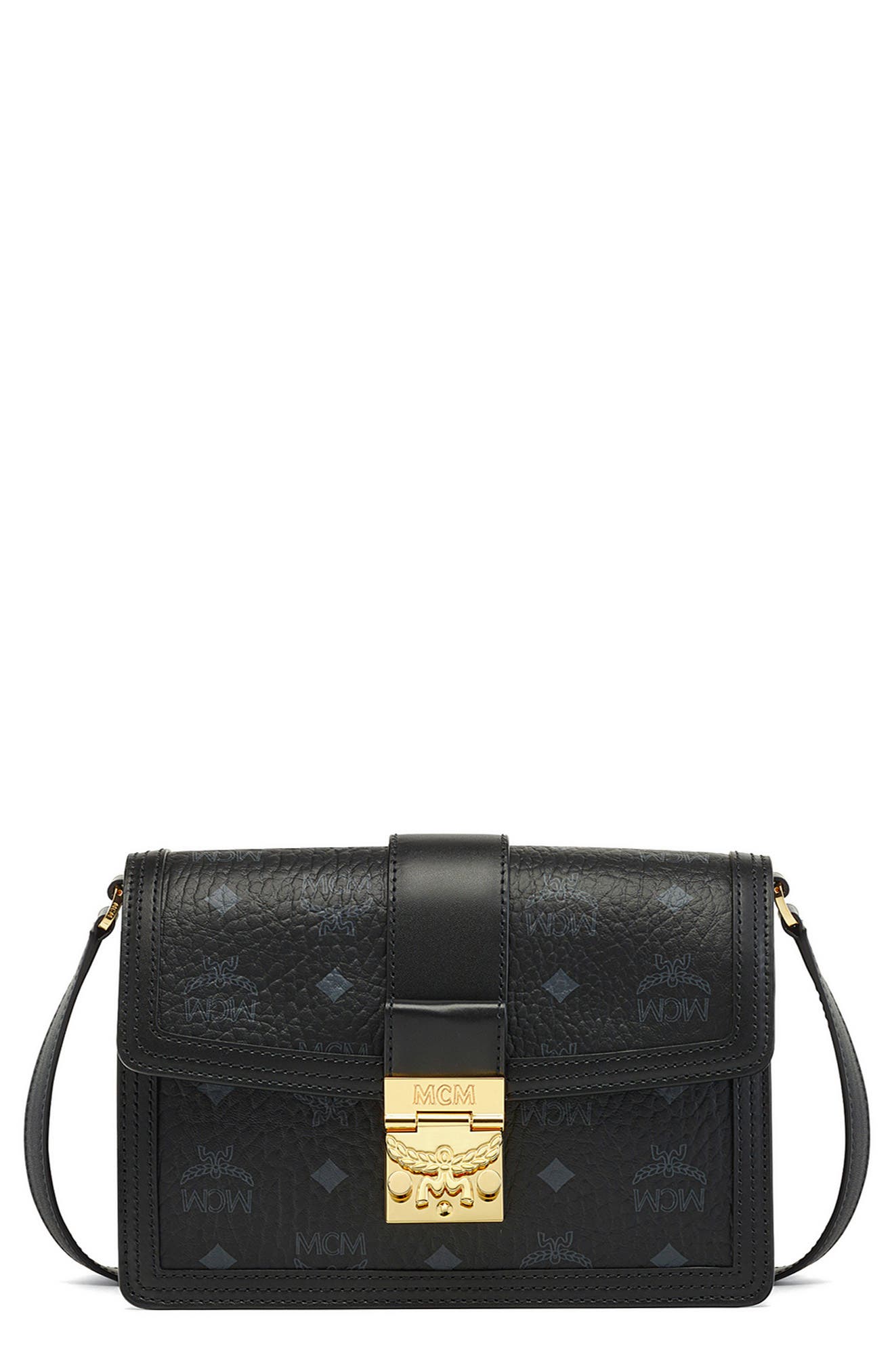 MCM Tracy Visetos Coated Canvas Shoulder Bag, Main, color, 