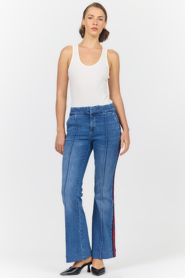 Florence Mid Rise Side Stripe Bootcut Jeans, Alternate, color, Medieval