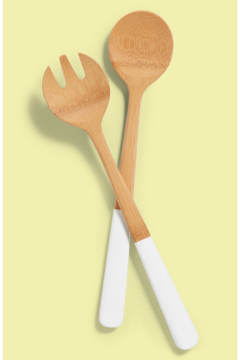 Bamboo Salad Servers, Main, color, WHITE