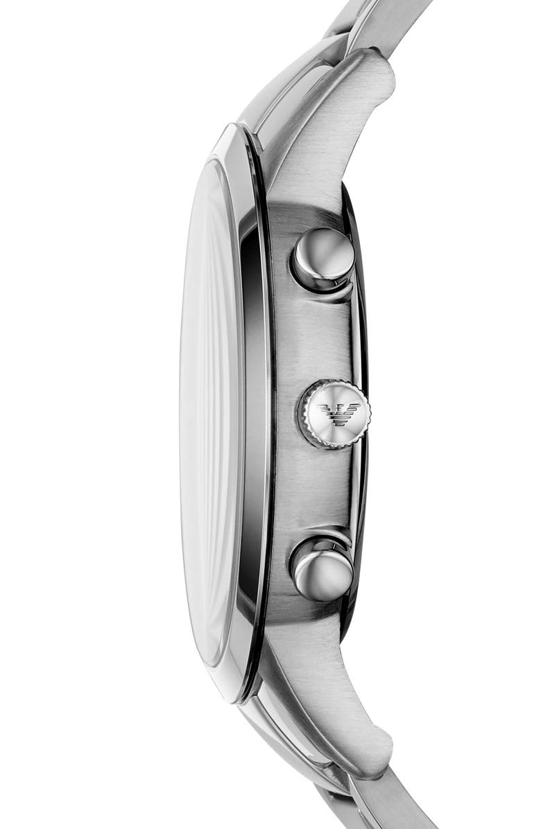 Emporio Armani Renato Chronograph Bracelet Watch, 43mm, Alternate, color, Silver