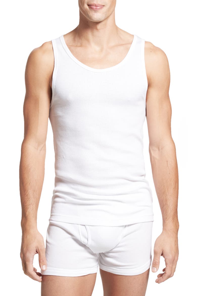 Classic Fit 3-Pack Cotton Tank Top, Main, color, WHITE
