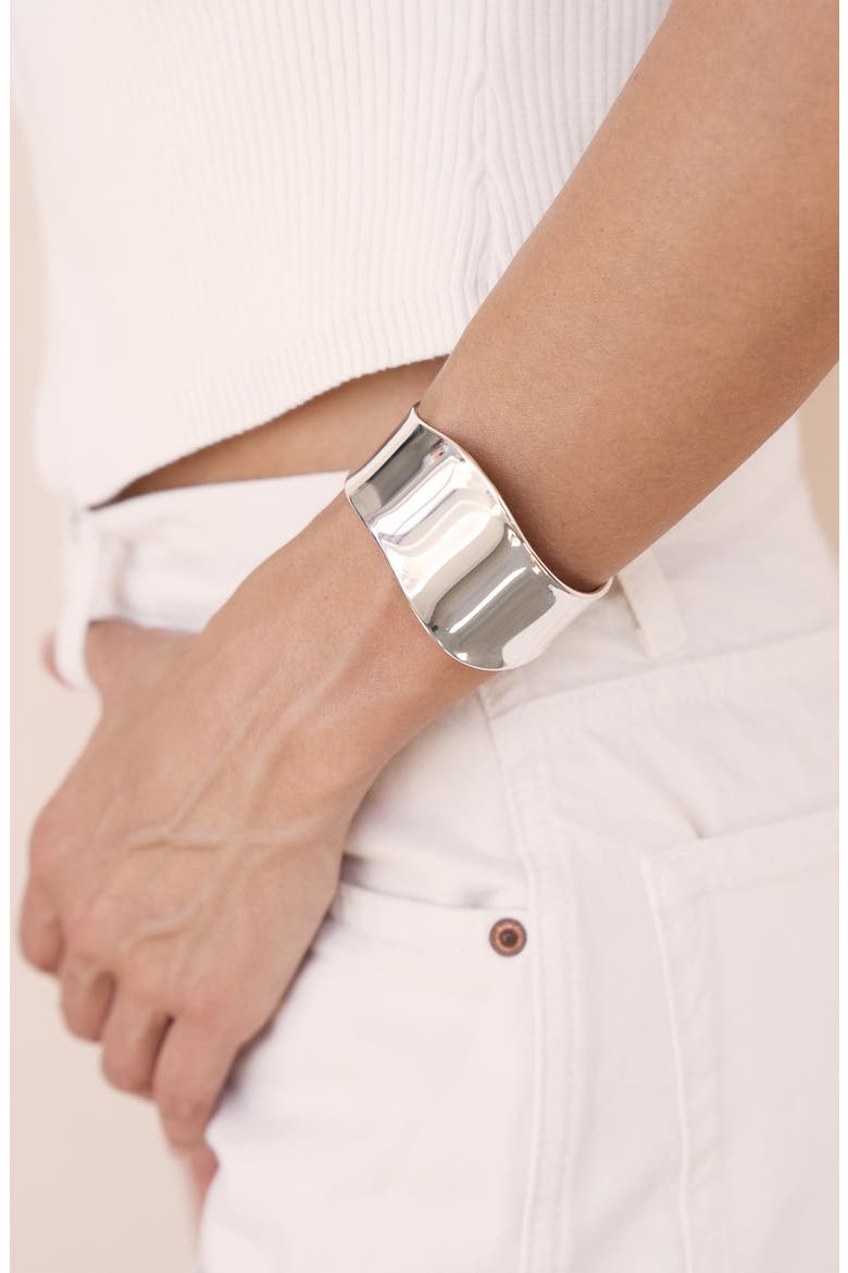 Smooth Cuff Bracelet, Alternate, color, SILVER
