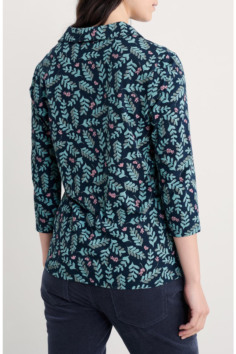 Wavecrest Organic Cotton Jersey Top, Alternate, color, INDIGO LEAF MARITIME