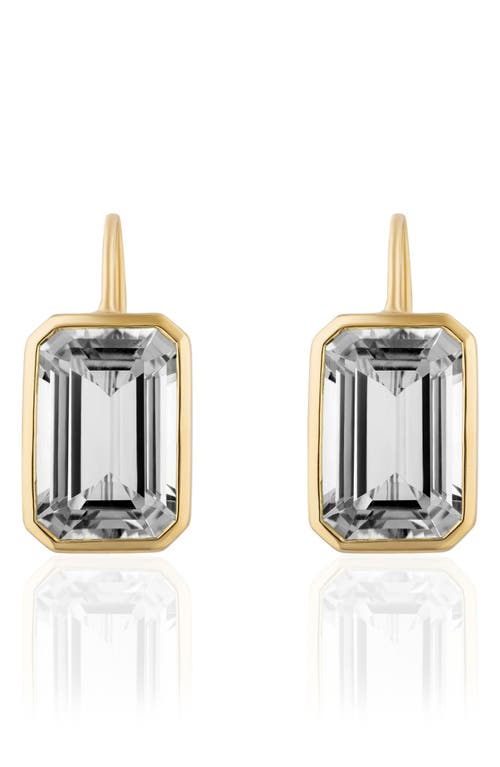 Goshwara Gossip Emerald Cut Drop Earrings In Gold
