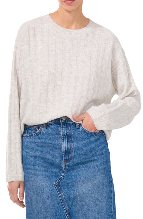 Mixed Stitch Crewneck Sweater