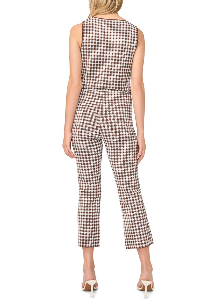 Gingham Jacquard Kick Flare Pants, Alternate, color, CHOCOLATE FUDGE