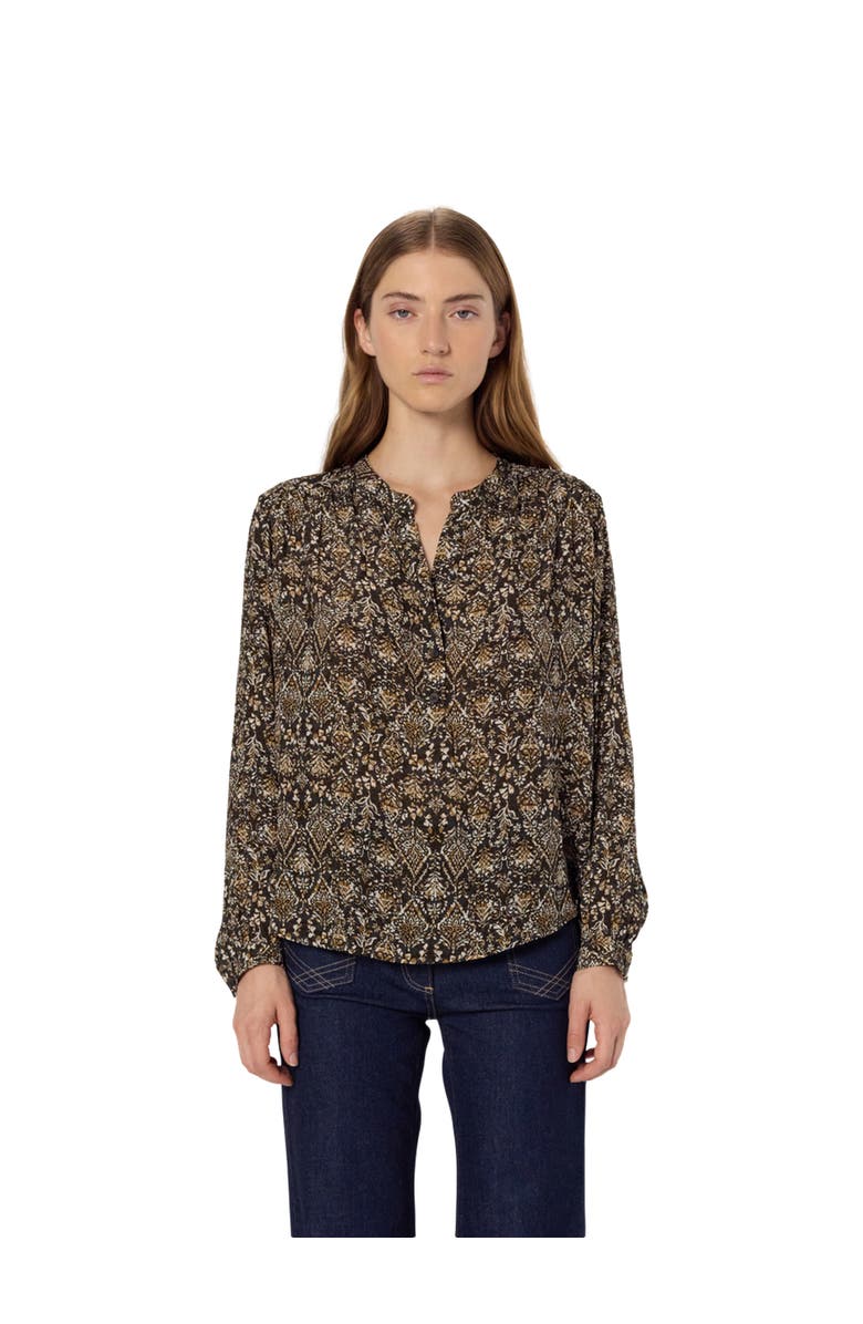 GERARD DAREL Althea Cultural Print Blouse, Main, color, Medium Khaki
