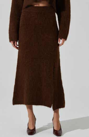ASTR the Label Sinisa Fuzy Alpaca Blend Sweater Midi Skirt