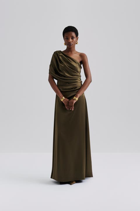 Cassia Draped Fitted Maxi Dress