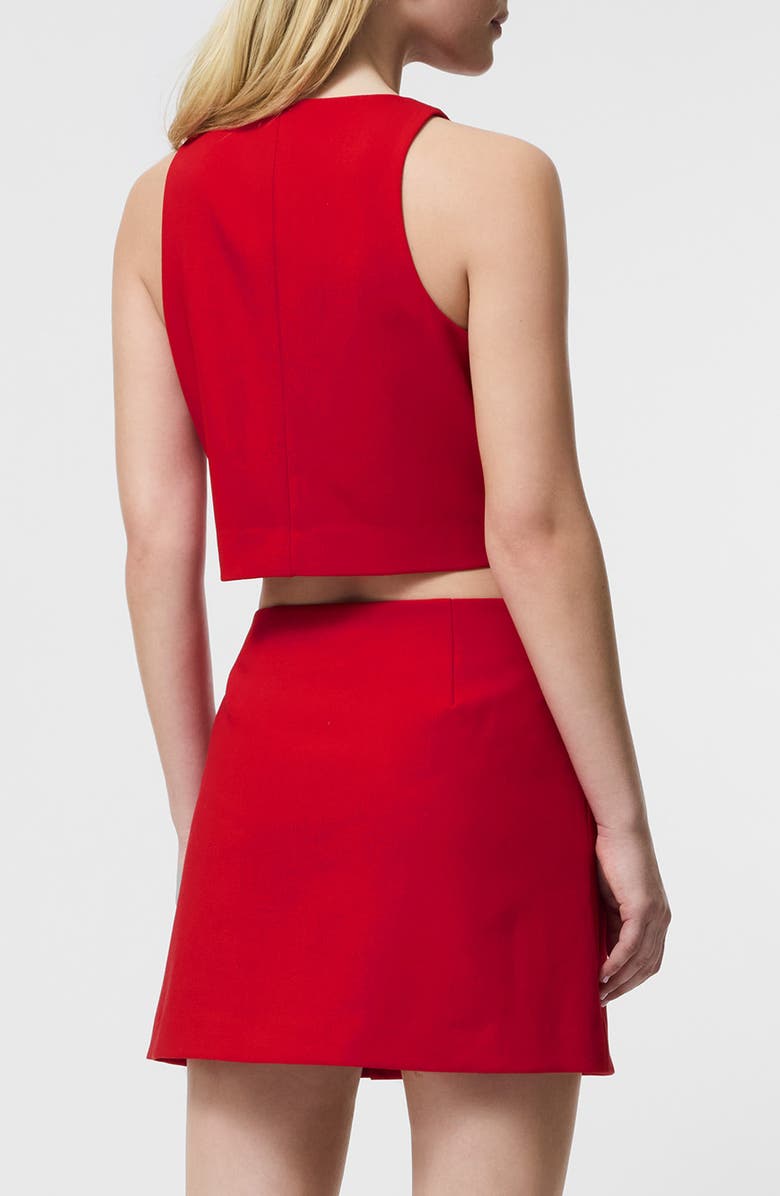 French Connection Azra Double Breasted Sleeveless Crop Top, Alternate, color, Mars Red