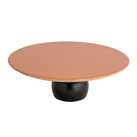 Enameled Mango Wood Kitchen Pedestal