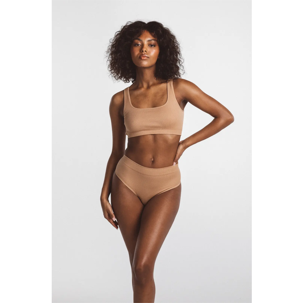 Ldma High Sculpt Thong Rib In Dusty Nude