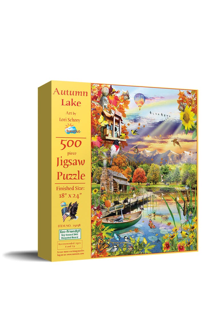 Autumn Lake 500 piece Jigsaw Puzzle for Adults, Main, color, Multicolor