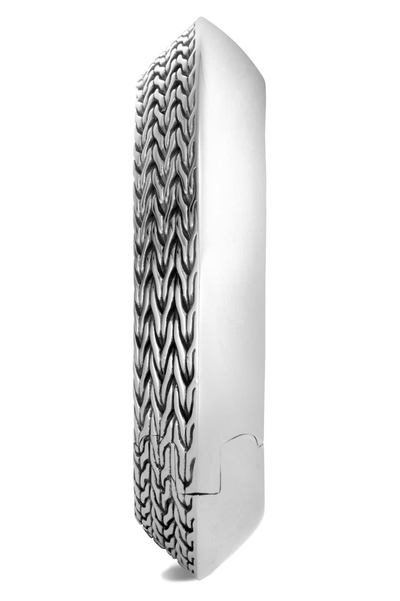 Knife Edge Medium Oval Hinge Bangle, Alternate, color, SILVER