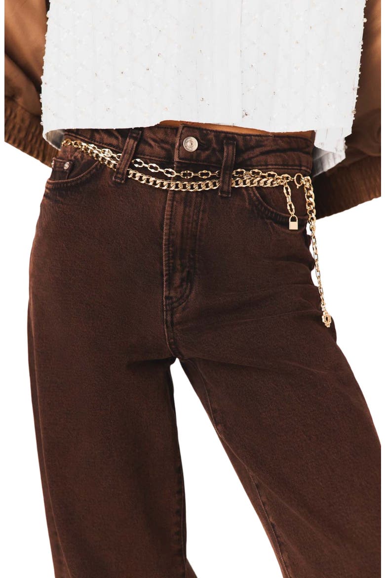 Bootcut jeans with chain, Alternate, color, Brown