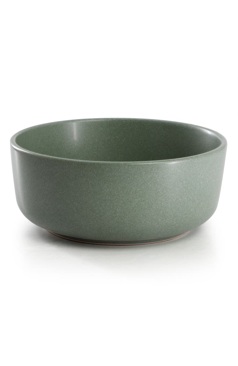 Soho Lounge Bryant Park 12 Piece Reactive Stoneware Dinnerware Set, Alternate, color, Sage Green