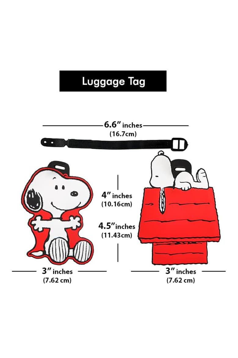 Snoopy Luggage Tag, Set of 4, Alternate, color, Red, white