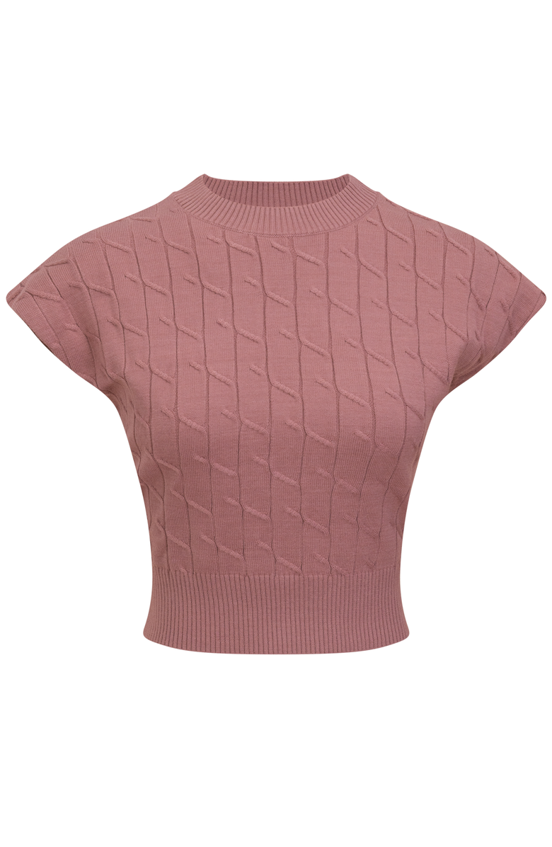 BuHu Cable Knit Soft Stretch Vest, Main, color, Light Champagne