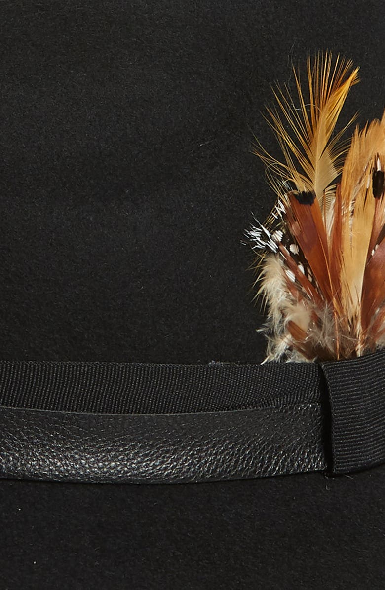 Treasure & Bond Feather Trim Panama Hat, Alternate, color, 