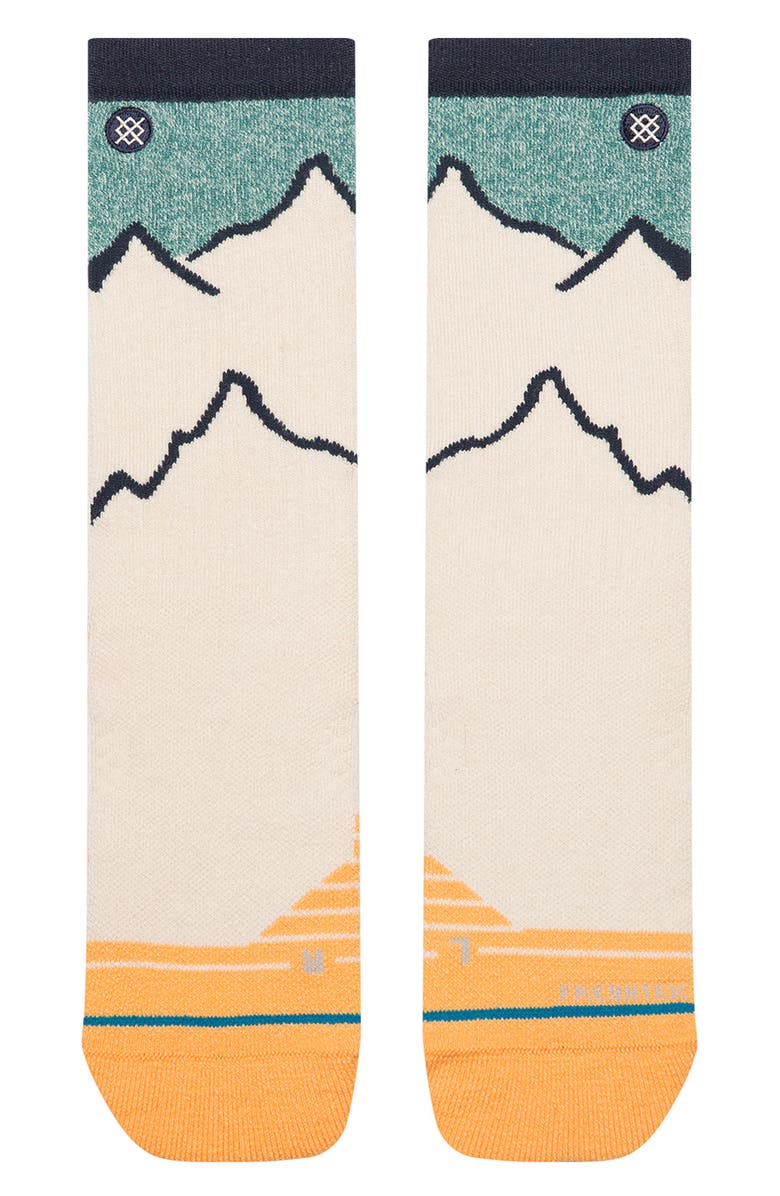 Stance Peaking Hike Crew Socks, Main, color, Tan