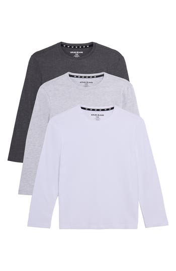 X-ray Xray Kids' 3-pack Long Sleeve Cotton T-shirts In Multi