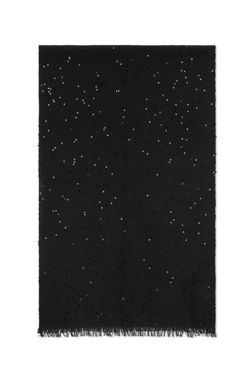 Brunello Cucinelli Cashmere And Silk Diamond Yarn Scarf In Black