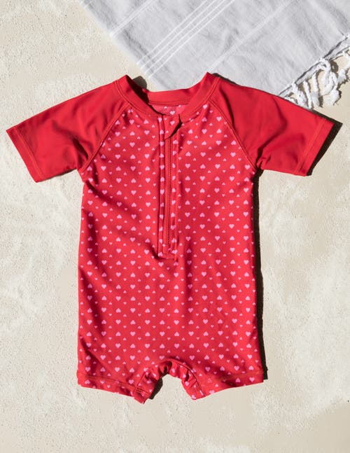 Leveret Baby One-piece Rashguard, Upf 50+ Sun Protection Swimwear In Red