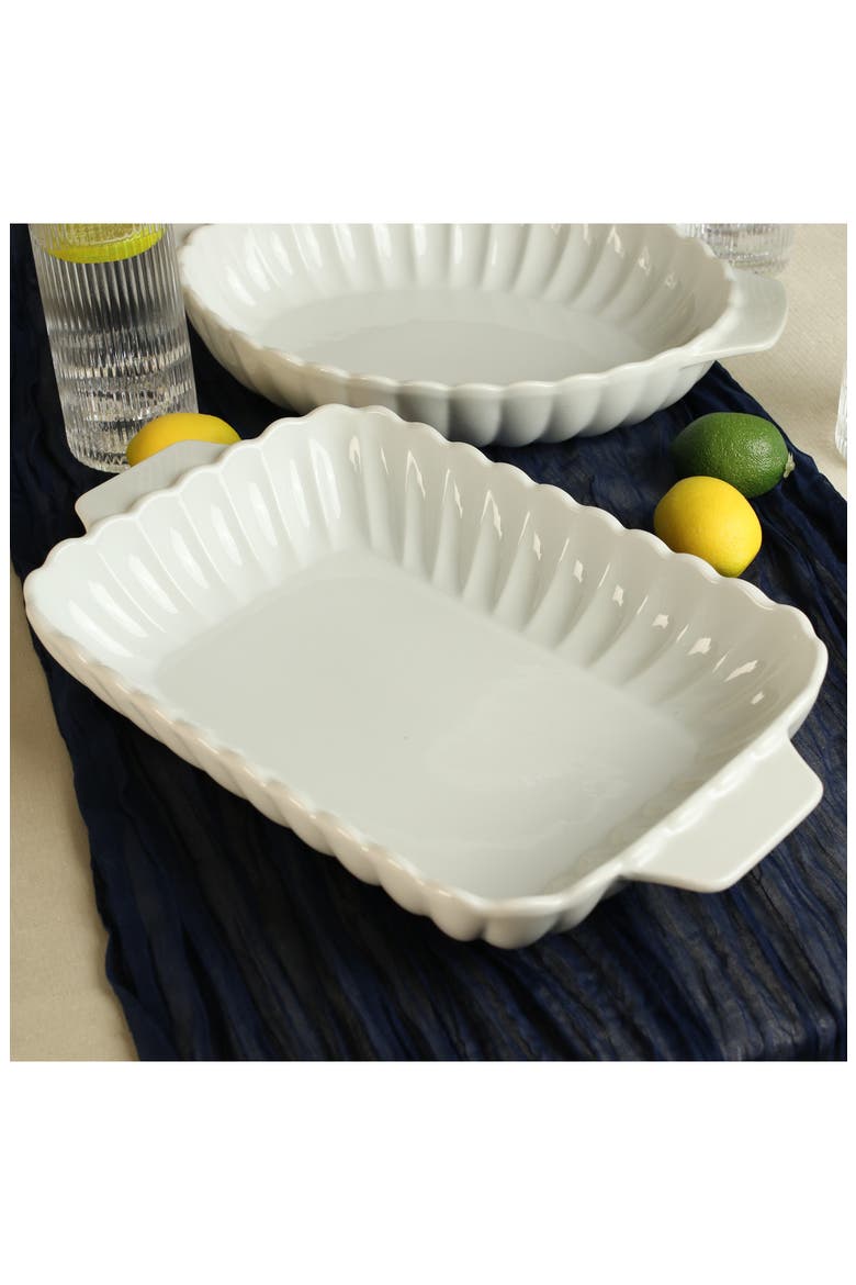 Petal 2-Piece Baking Dishes, Alternate, color, WHITE