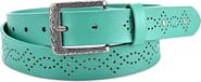 OLD TREND Daisy Genuine Leather Perforated Floral Detail Belt
