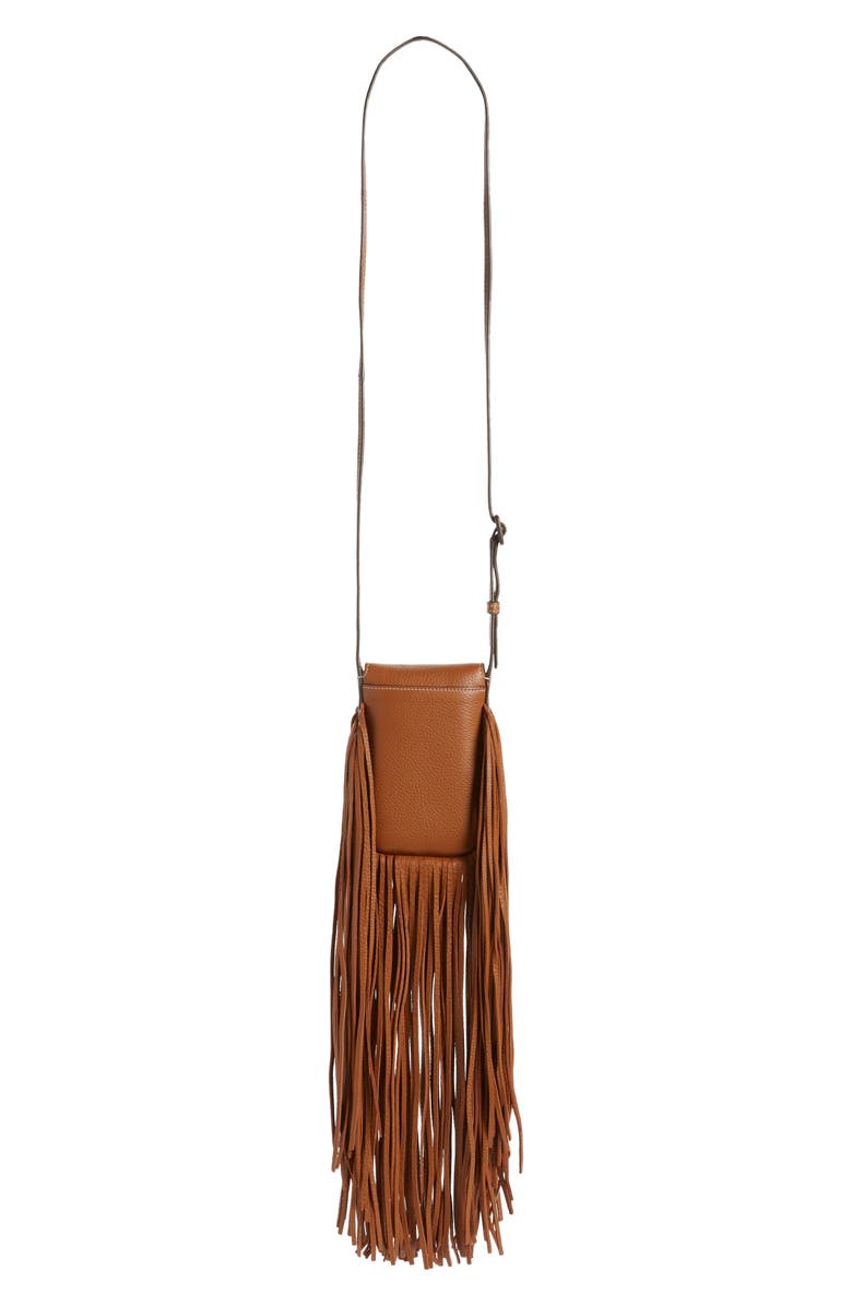 Tory Burch Miller Fringe Leather Phone Crossbody Bag, Alternate, color,