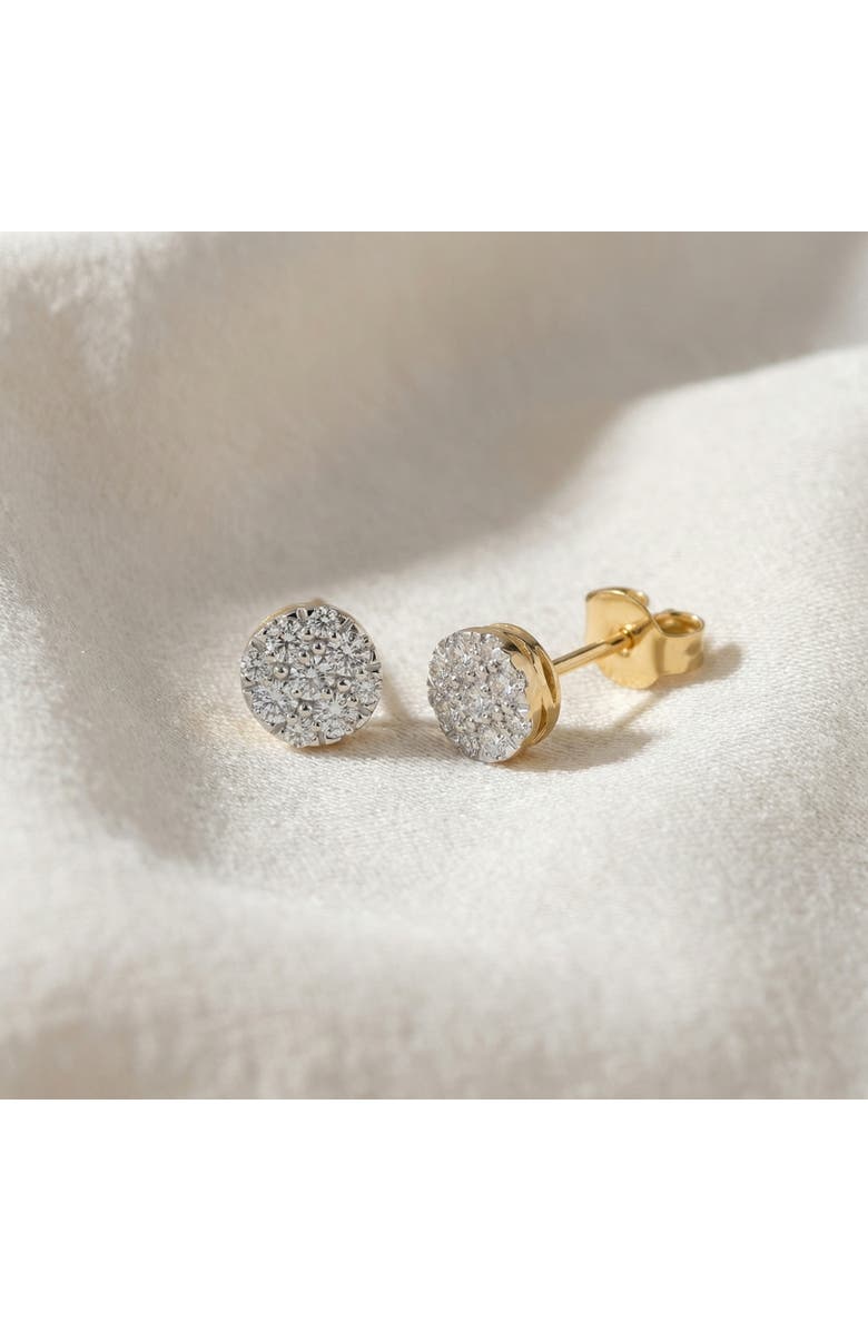 Bliss Diamond 1/2Ct TW Round Cut Diamond Pave Studs Lab Grown 10k Gold Earrings, Alternate, color, 10K Yellow Gold